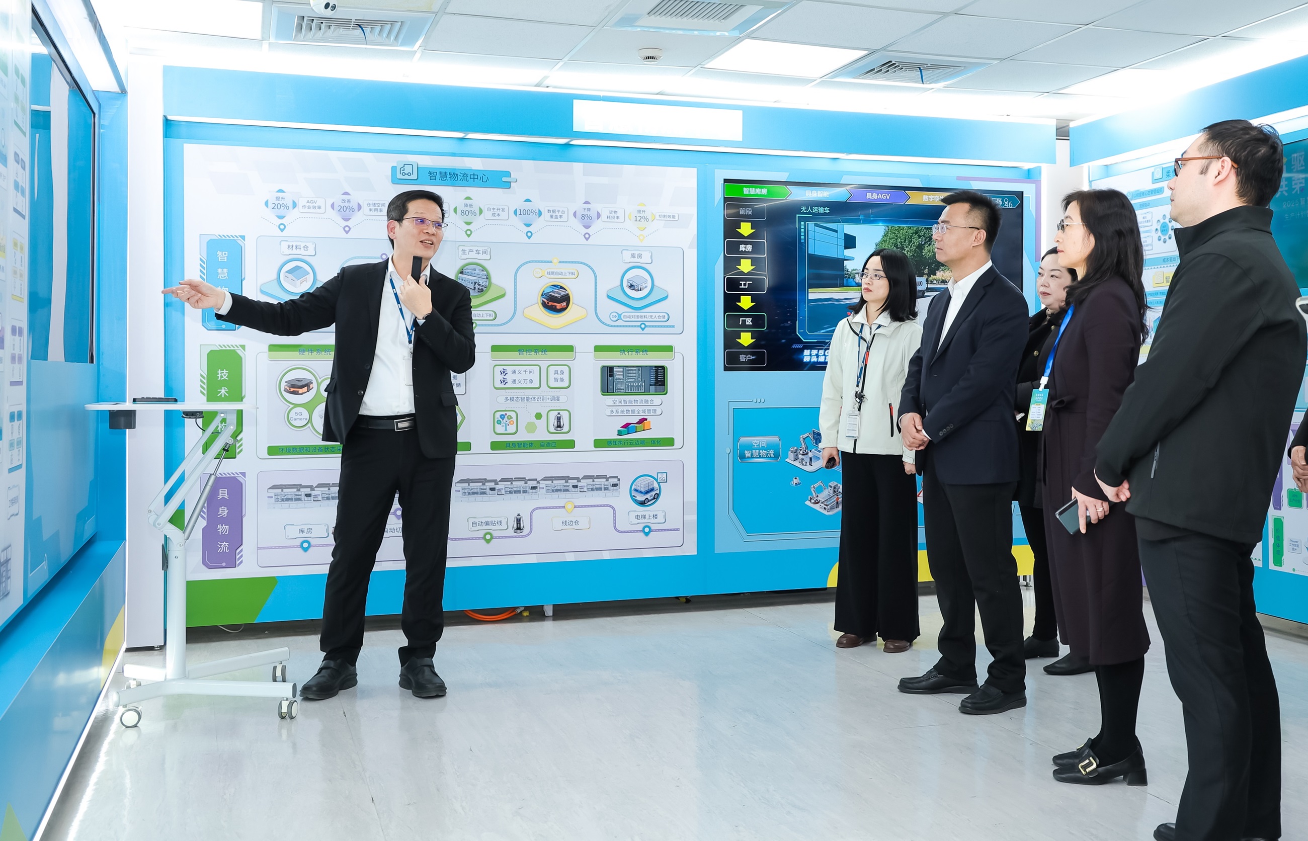 jinnian金年会苏州展示&rdquo;智能体&rdquo;在工业场景的深度应用，与&rdquo;具身智能&rdquo;在生产场景的创新整合，全面升级生产与管理流程，构建全链路智能制造体系，打造柔性自主工厂